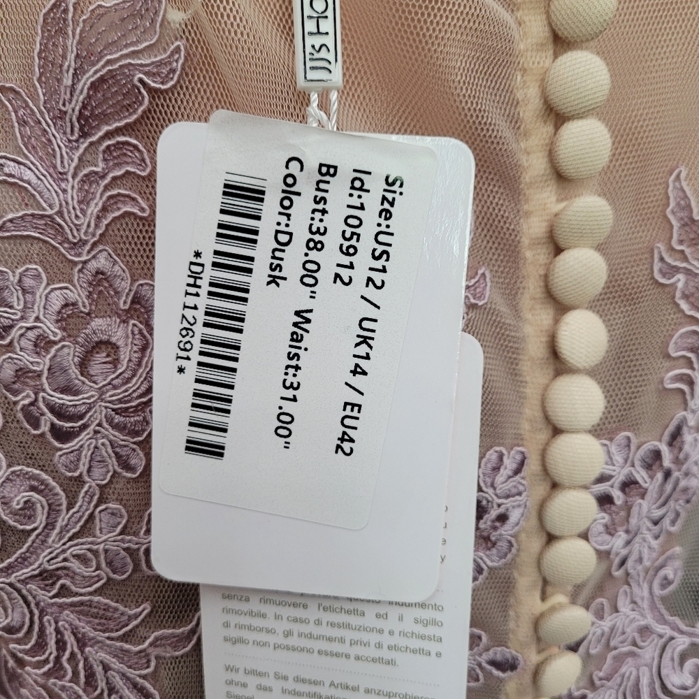 Mermaid Satin Evening Dress Scoop Neck Size 12 - Picture 8 of 11